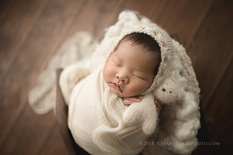 swaddled newborn baby girl