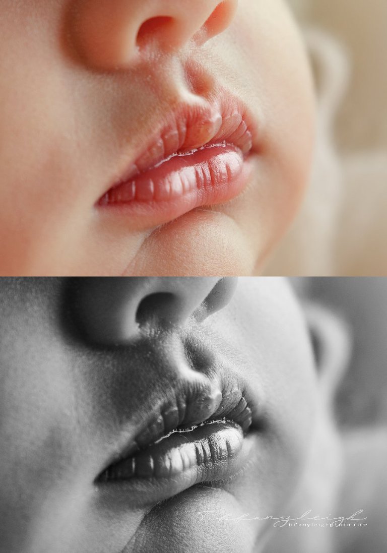 newborn lips close up