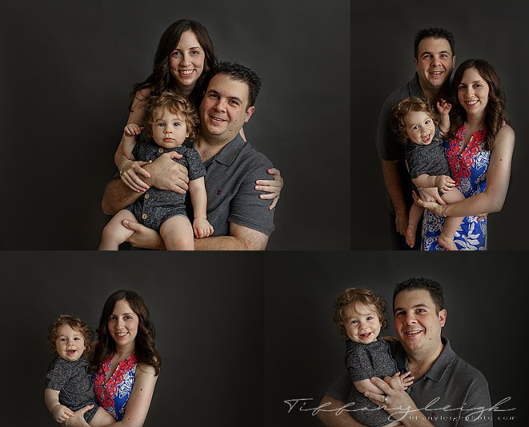 parent posing 1 year session