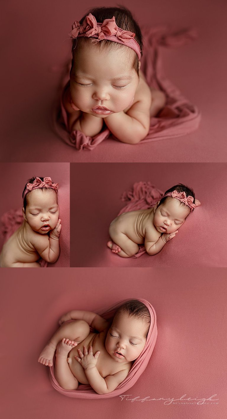 baby girl on pink in longleaf