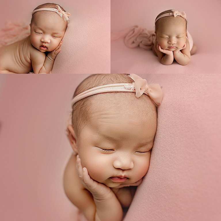 newborn pics on pink froggy bum up gainesville fl photography