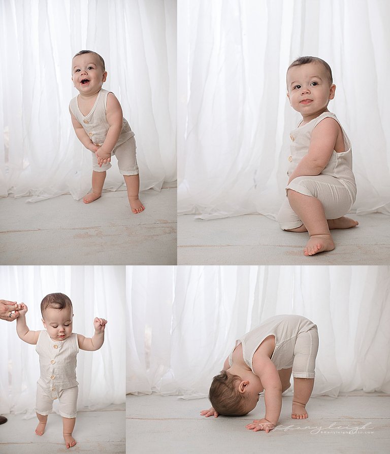 cute baby doing downward dog yoga