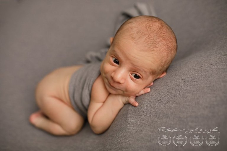 funny awake newborn