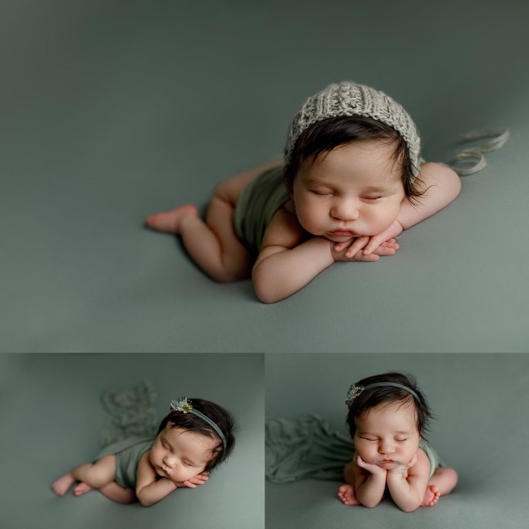 head in hands bonnet on baby girl