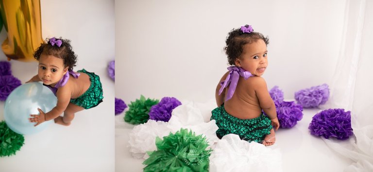 mermaid themed 1 year old pictures
