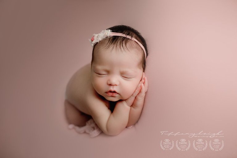 newborn pose prayer hands