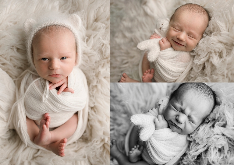 cute baby with bear bonnet gainesville florida newborn pics