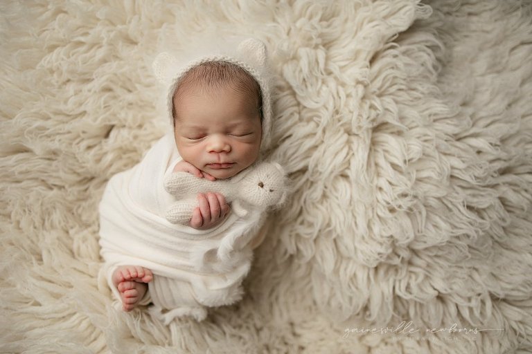 Newborn bear bonnet and bear toy Gainesville Florida