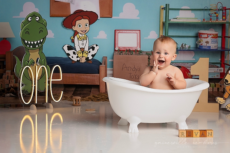 bath after cake smash pics