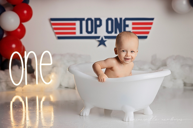 cake smash and splash bath